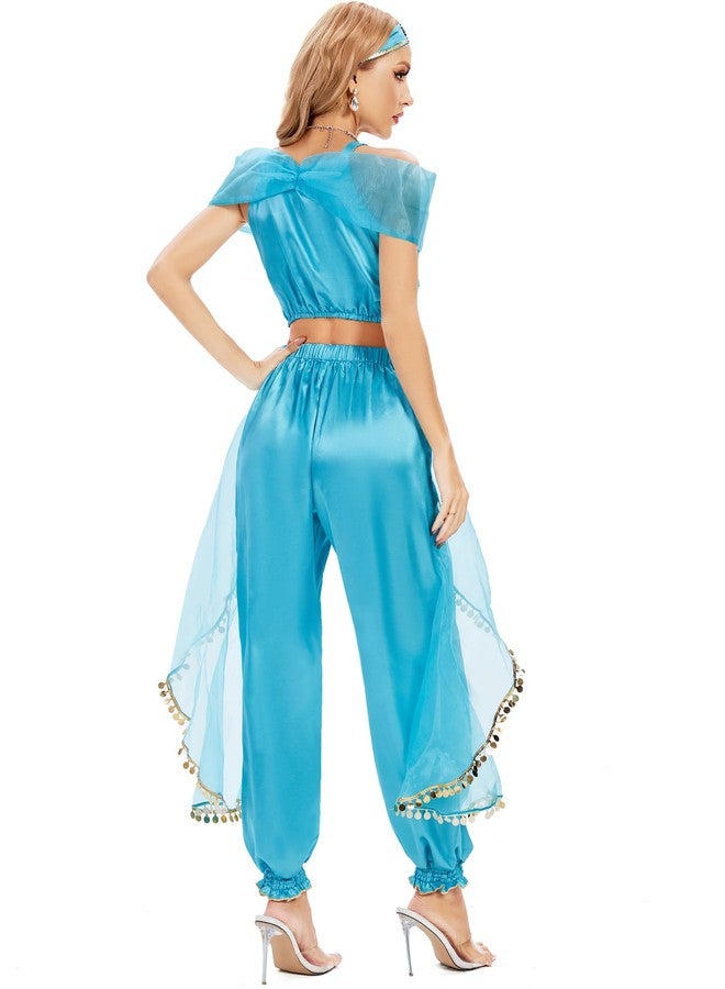 Funna Costume for Women Princess Dress Up Outfit Party Supplies Blue, X-Small/2 - Image 3